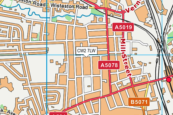 CW2 7LW map - OS VectorMap District (Ordnance Survey)