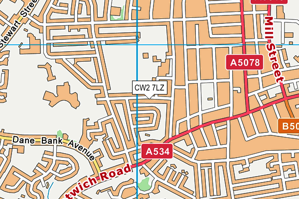 CW2 7LZ map - OS VectorMap District (Ordnance Survey)