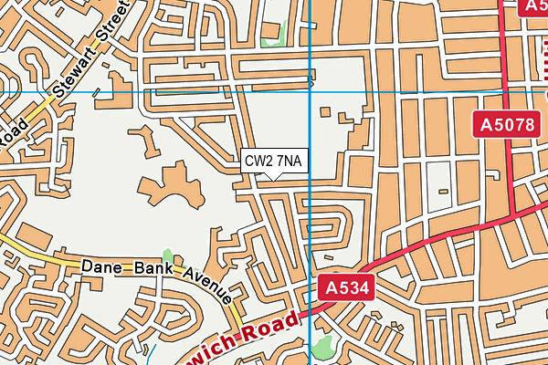 CW2 7NA map - OS VectorMap District (Ordnance Survey)