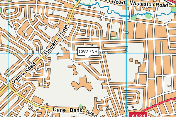 Gainsborough Primary and Nursery School map (CW2 7NH) - OS VectorMap District (Ordnance Survey)