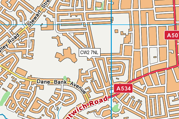 CW2 7NL map - OS VectorMap District (Ordnance Survey)