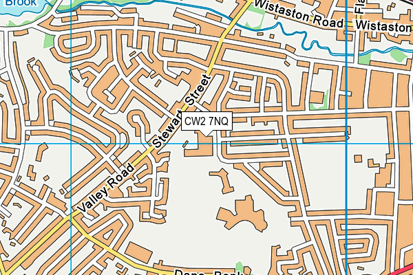 The Oaks Academy map (CW2 7NQ) - OS VectorMap District (Ordnance Survey)