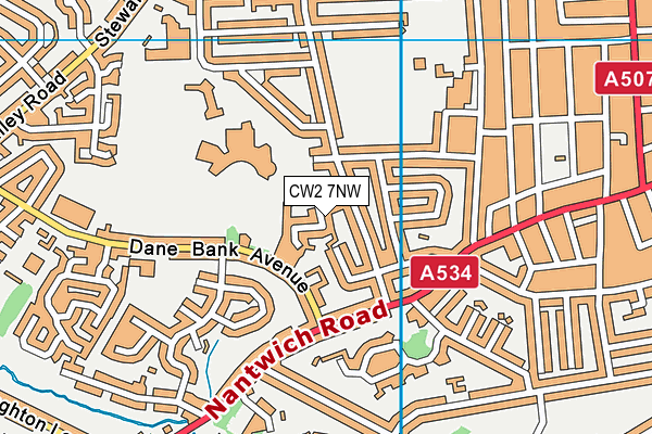 CW2 7NW map - OS VectorMap District (Ordnance Survey)