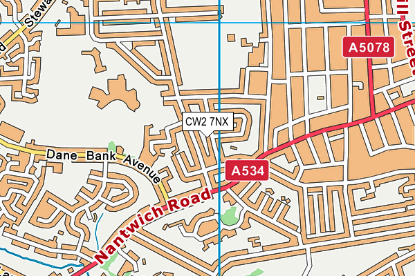 CW2 7NX map - OS VectorMap District (Ordnance Survey)