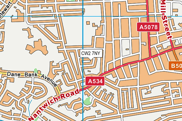 CW2 7NY map - OS VectorMap District (Ordnance Survey)