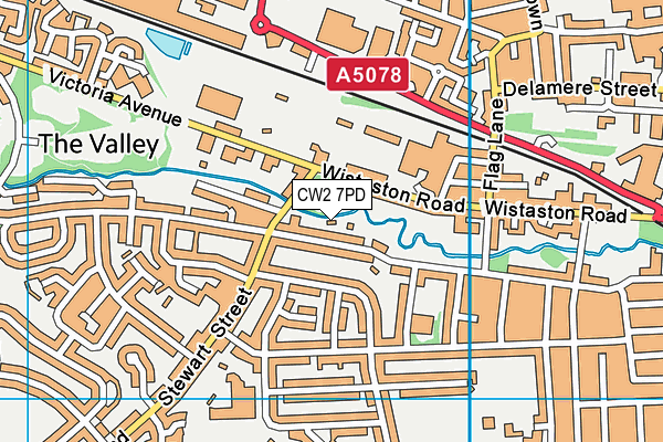 CW2 7PD map - OS VectorMap District (Ordnance Survey)
