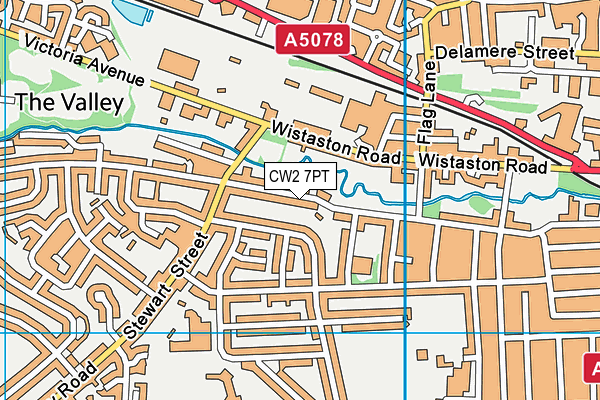 CW2 7PT map - OS VectorMap District (Ordnance Survey)