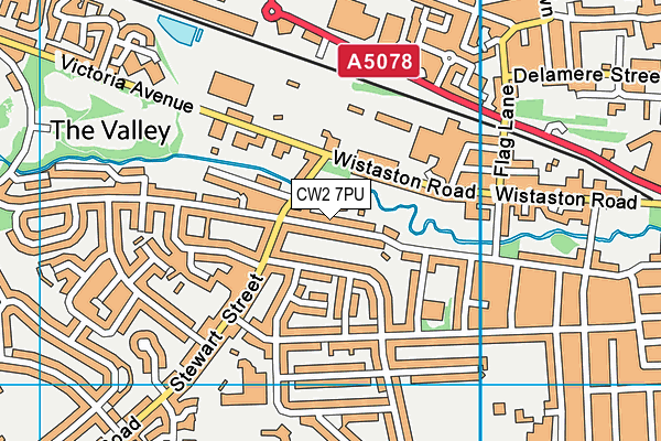 CW2 7PU map - OS VectorMap District (Ordnance Survey)