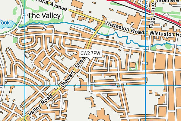 CW2 7PW map - OS VectorMap District (Ordnance Survey)