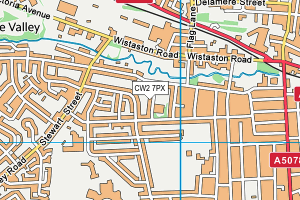 CW2 7PX map - OS VectorMap District (Ordnance Survey)