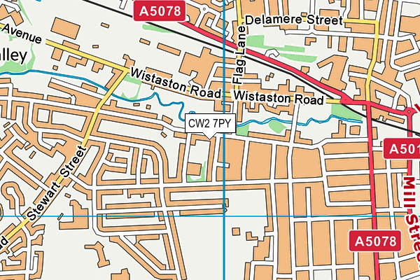 CW2 7PY map - OS VectorMap District (Ordnance Survey)