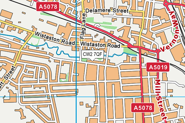 CW2 7QF map - OS VectorMap District (Ordnance Survey)