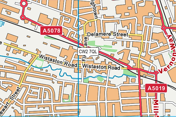 CW2 7QL map - OS VectorMap District (Ordnance Survey)