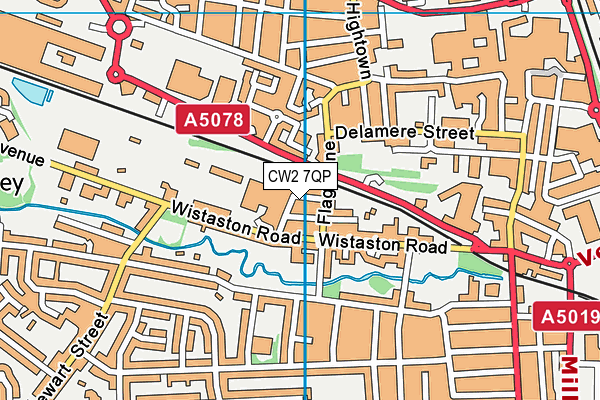 CW2 7QP map - OS VectorMap District (Ordnance Survey)