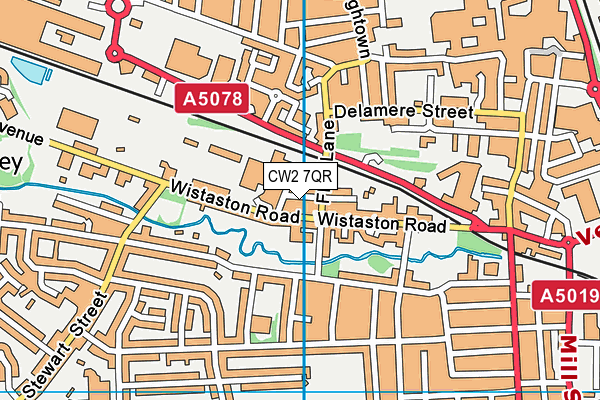 CW2 7QR map - OS VectorMap District (Ordnance Survey)