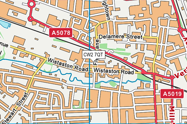 CW2 7QT map - OS VectorMap District (Ordnance Survey)