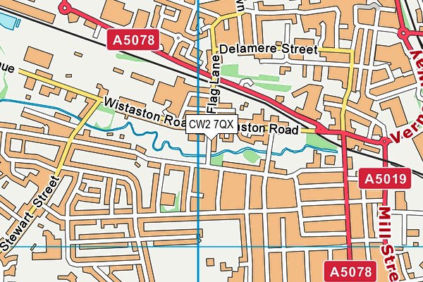 CW2 7QX map - OS VectorMap District (Ordnance Survey)