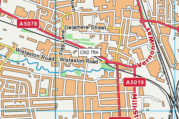 CW2 7RA map - OS VectorMap District (Ordnance Survey)