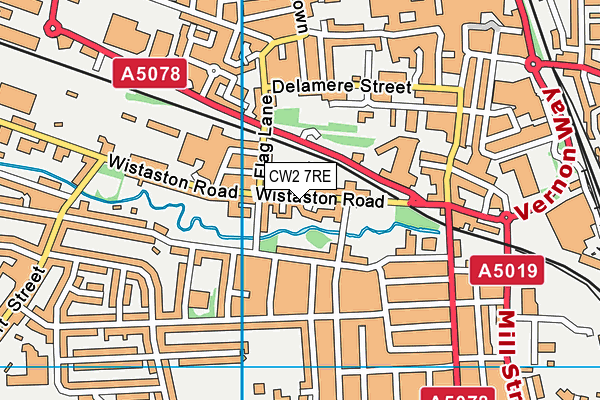 CW2 7RE map - OS VectorMap District (Ordnance Survey)