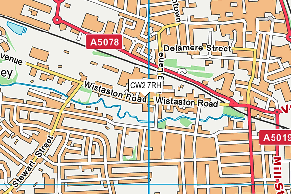 CW2 7RH map - OS VectorMap District (Ordnance Survey)