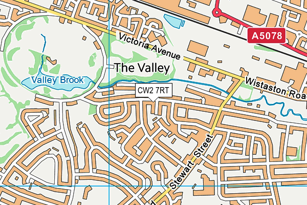 CW2 7RT map - OS VectorMap District (Ordnance Survey)