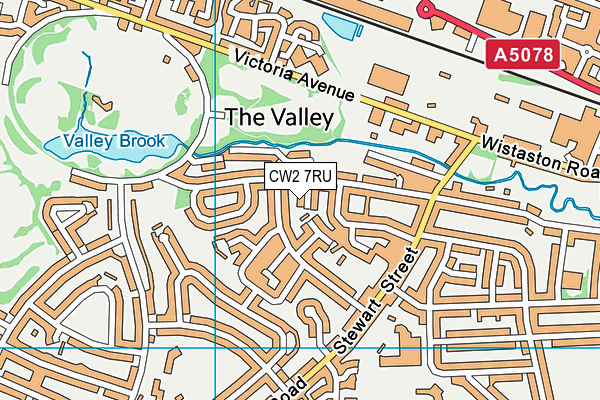 CW2 7RU map - OS VectorMap District (Ordnance Survey)