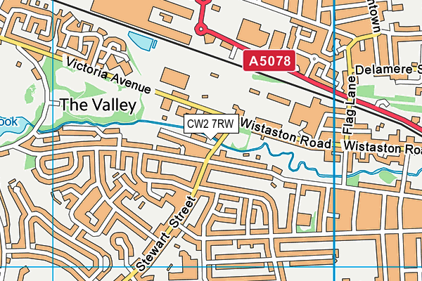 CW2 7RW map - OS VectorMap District (Ordnance Survey)