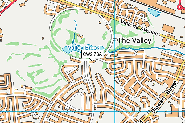 CW2 7SA map - OS VectorMap District (Ordnance Survey)