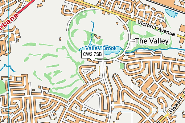 CW2 7SB map - OS VectorMap District (Ordnance Survey)