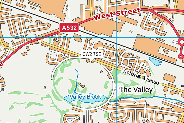 CW2 7SE map - OS VectorMap District (Ordnance Survey)