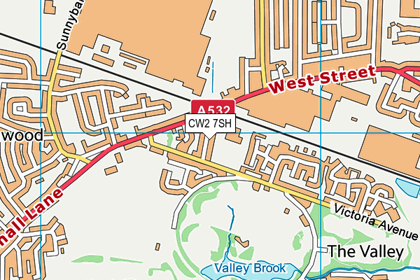 CW2 7SH map - OS VectorMap District (Ordnance Survey)