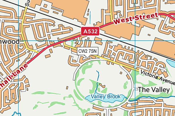 CW2 7SN map - OS VectorMap District (Ordnance Survey)