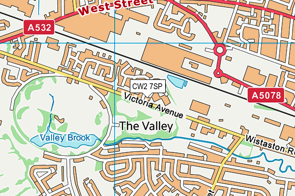 CW2 7SP map - OS VectorMap District (Ordnance Survey)