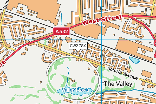 CW2 7SX map - OS VectorMap District (Ordnance Survey)