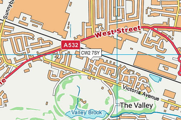 CW2 7SY map - OS VectorMap District (Ordnance Survey)