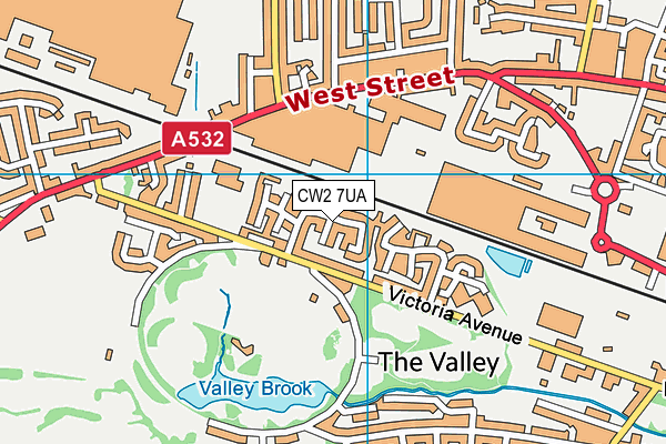 CW2 7UA map - OS VectorMap District (Ordnance Survey)