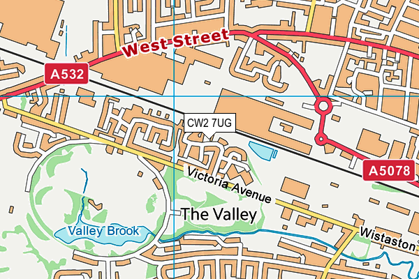 CW2 7UG map - OS VectorMap District (Ordnance Survey)