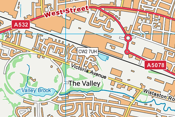 CW2 7UH map - OS VectorMap District (Ordnance Survey)