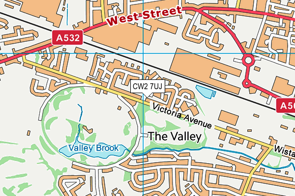 CW2 7UJ map - OS VectorMap District (Ordnance Survey)