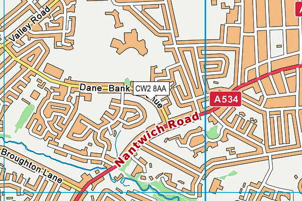 CW2 8AA map - OS VectorMap District (Ordnance Survey)