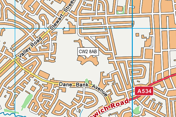 CW2 8AB map - OS VectorMap District (Ordnance Survey)