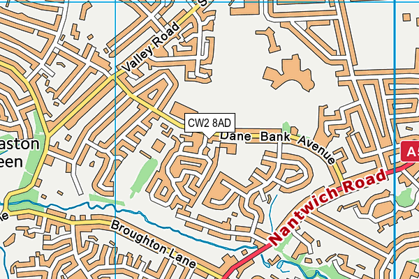 CW2 8AD map - OS VectorMap District (Ordnance Survey)