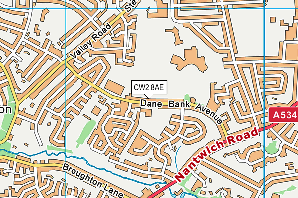 CW2 8AE map - OS VectorMap District (Ordnance Survey)