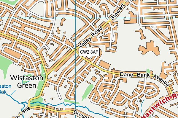 CW2 8AF map - OS VectorMap District (Ordnance Survey)