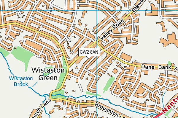 CW2 8AN map - OS VectorMap District (Ordnance Survey)