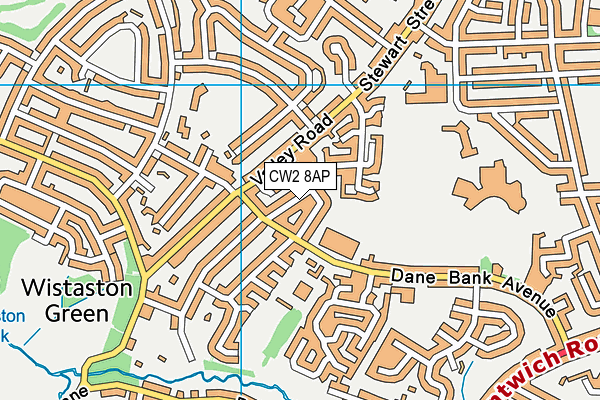 CW2 8AP map - OS VectorMap District (Ordnance Survey)