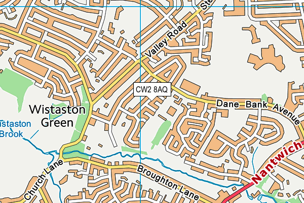 CW2 8AQ map - OS VectorMap District (Ordnance Survey)