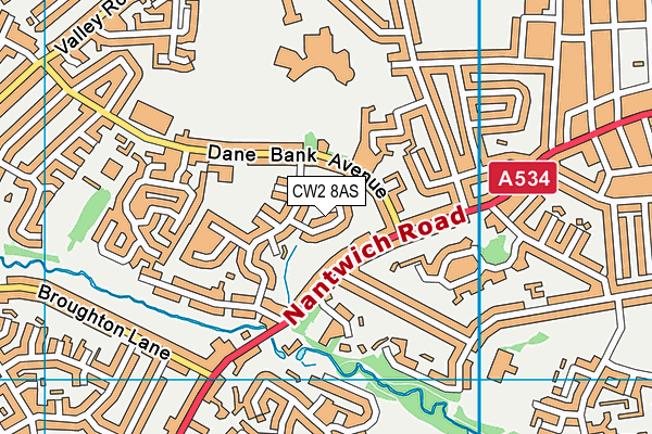 CW2 8AS map - OS VectorMap District (Ordnance Survey)