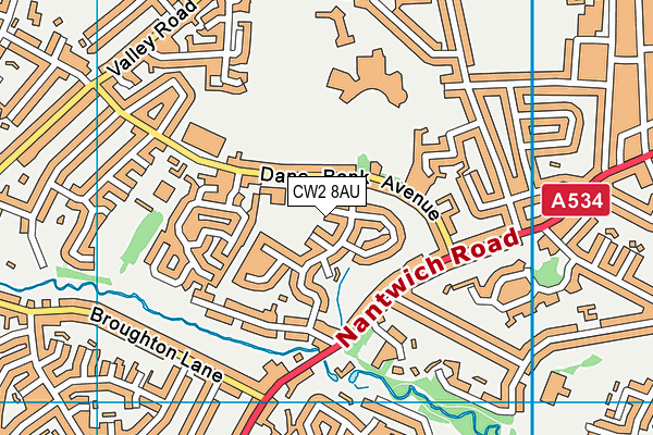 CW2 8AU map - OS VectorMap District (Ordnance Survey)