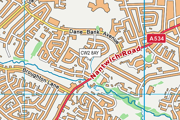 CW2 8AY map - OS VectorMap District (Ordnance Survey)